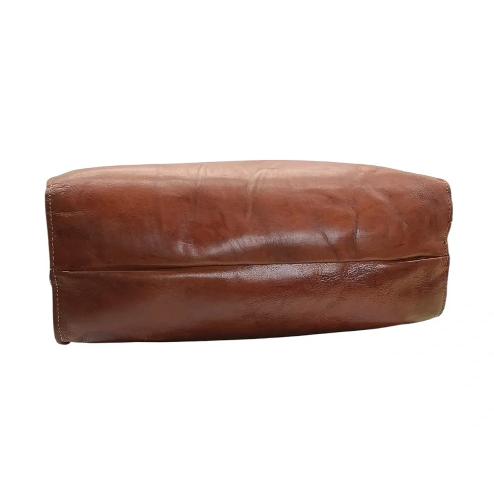 Patricia Nash Shoulder Tote Hand Bag Tooled Brown/ Cognac Leather‎ large Purse